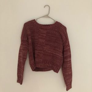 LA Hearts Pink/Purple Cropped Sweater